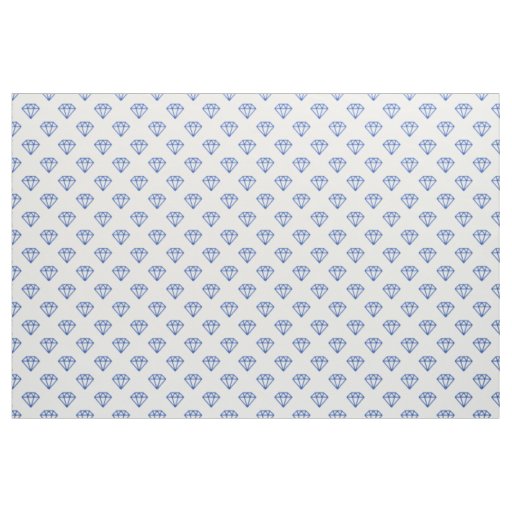 Diamond - Navy on White Fabric