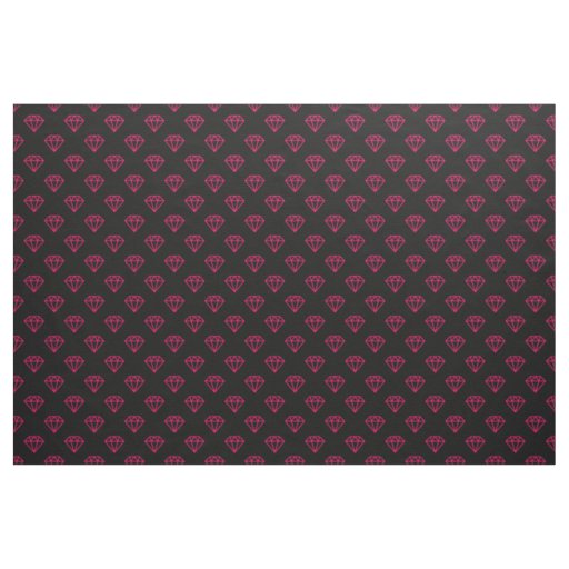 Diamond - Neon Red on Black Fabric