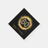 Diamond Number 60 Glitter Bling Confetti | gold Napkins | Zazzle