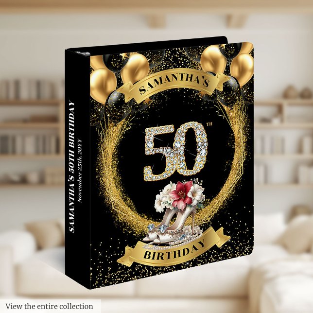Diamond Numbers 50 Album Elegant Black Blush Heels 3 Ring Binder (Diamond Numbers 50 Album Elegant Black Blush Heels 3 ring binder)