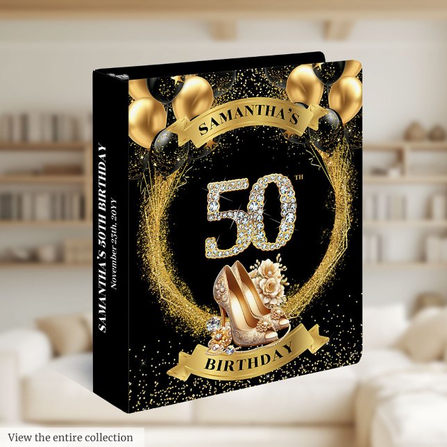 Diamond Numbers 50 Memory Album Gold High Heels 3 Ring Binder (Diamond Numbers 50 Memory Album Gold High Heels 3 ring binder)