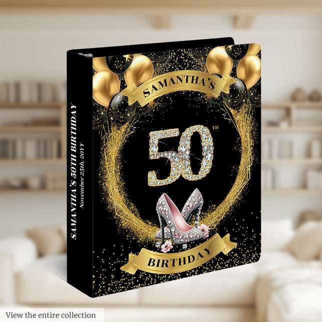 Diamond Numbers 50th Album Black Gold Glam Heels 3 Ring Binder (Diamond Numbers 50th Album Black Gold Glam Heels 3 ring binder)