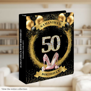 Diamond Numbers 50th Birthday Binder Glam Heels