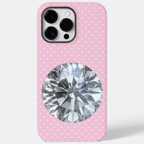 Diamond on pink Case_Mate iPhone 14 pro max case