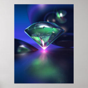 Diamond on purple poster