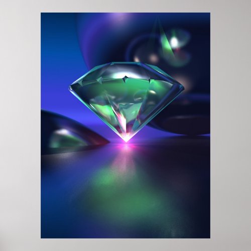 Diamond on purple poster