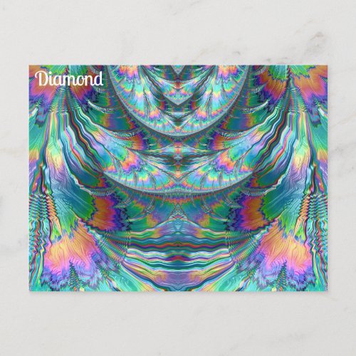 DIAMOND  Oozing Pastels  3D Fractal Design  Postcard