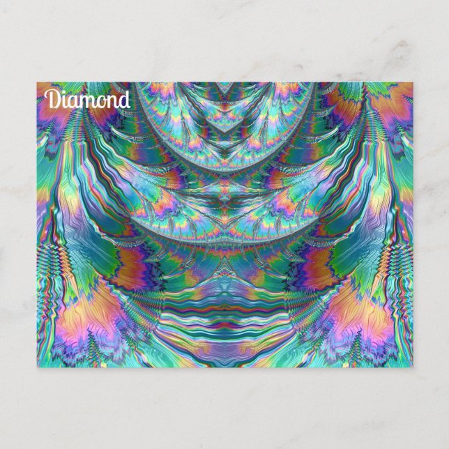 DIAMOND ~ Oozing Pastels ~ 3D Fractal Design ~ Postcard (Front)