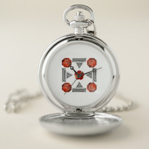 Diamond Orange Pattern Pocket Watch