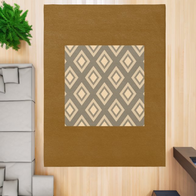 Diamond Pattern 12' * 9' Brown Indoor Area Rug (Insitu (Indoor 2))