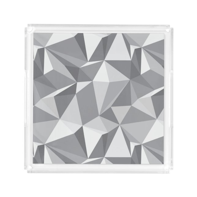Diamond Pattern - Abstract Polygon Acrylic Tray (Front)