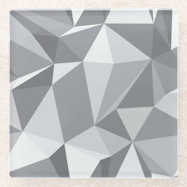 Diamond Pattern - Abstract Polygon Glass Coaster (Front)