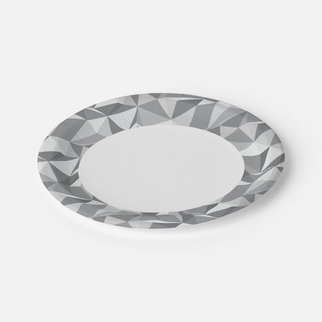 Diamond Pattern - Abstract Polygon Paper Plates (Angled)