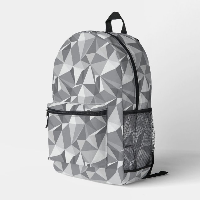 Diamond Pattern - Abstract Polygon Printed Backpack (Back Corner Right)