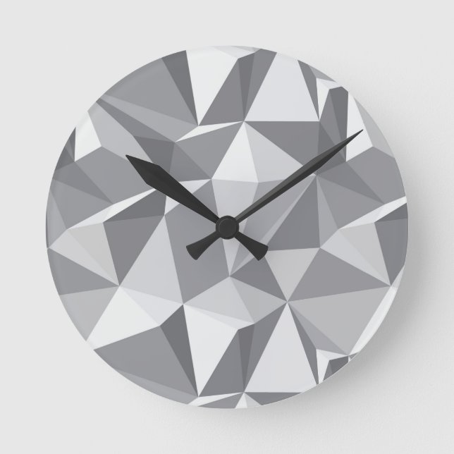 Diamond Pattern - Abstract Polygon Round Clock (Front)