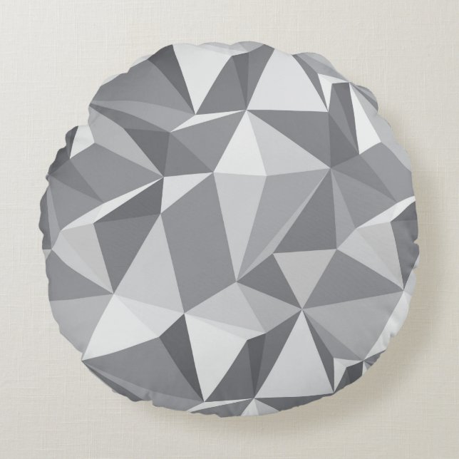 Diamond Pattern - Abstract Polygon Round Pillow (Front)