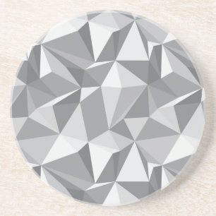 Diamond Pattern - Abstract Polygon Sandstone Coaster