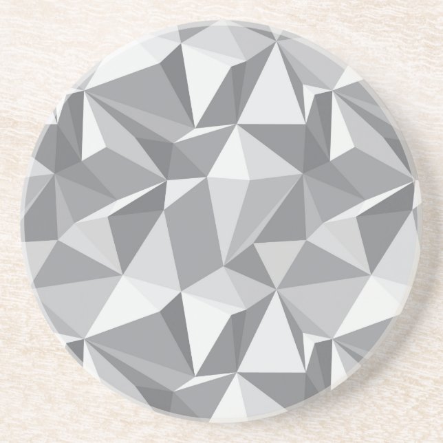 Diamond Pattern - Abstract Polygon Sandstone Coaster (Front)