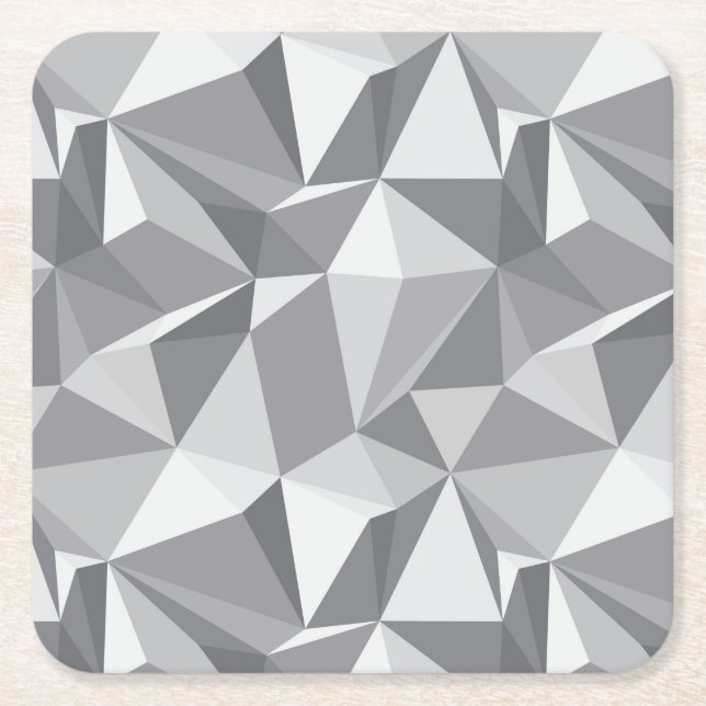 Diamond Pattern - Abstract Polygon Square Paper Coaster (Front)