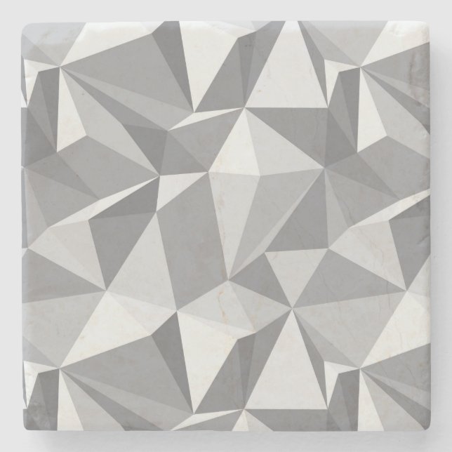 Diamond Pattern - Abstract Polygon Stone Coaster (Front)