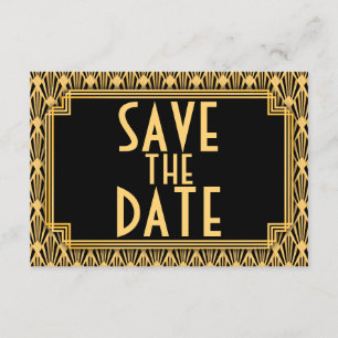 Diamond Pattern Art Deco Wedding Save the Date