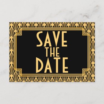 Diamond Pattern Art Deco Wedding Save The Date by Truly_Uniquely at Zazzle