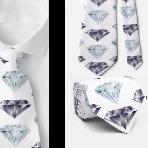 Diamond Pattern Bling Bling Luxury Elegant Neck Tie
