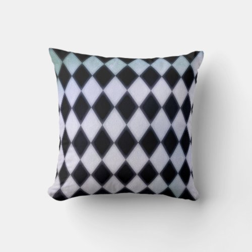 Diamond Pattern _ Blue Throw Pillow