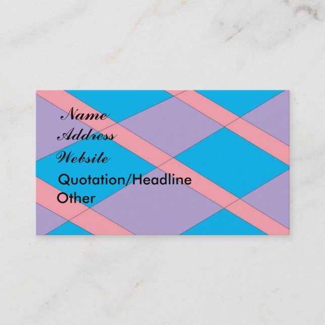 Diamond Pattern Business Card (Front)