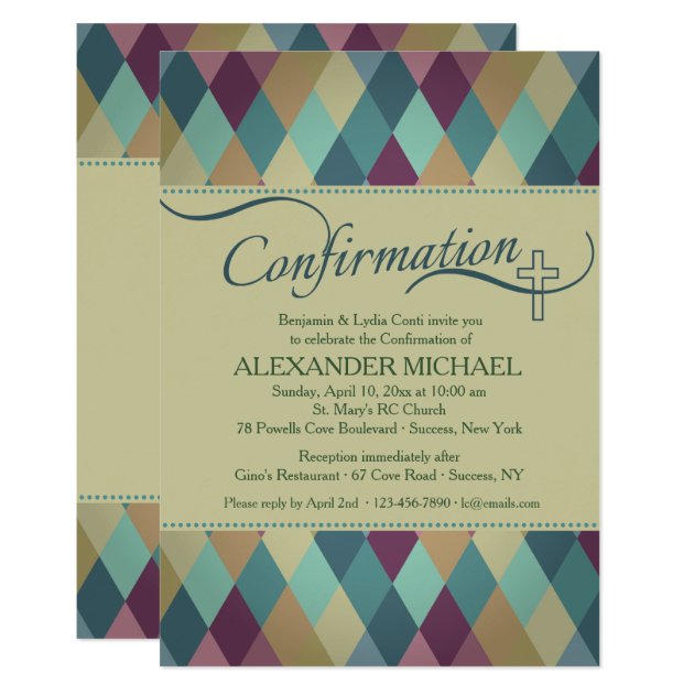 Diamond Pattern Confirmation Invitation