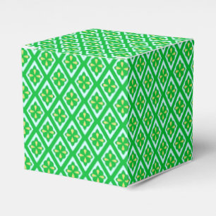 Diamond pattern - emerald green and aqua favor boxes