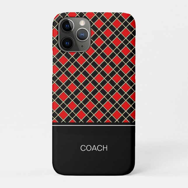Diamond pattern in black and red Case-Mate iPhone case (Back)