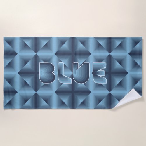 Diamond Pattern in Blue Beach Towel
