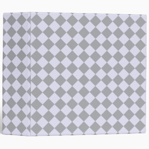 Diamond pattern in gray and lavender 3 ring binder