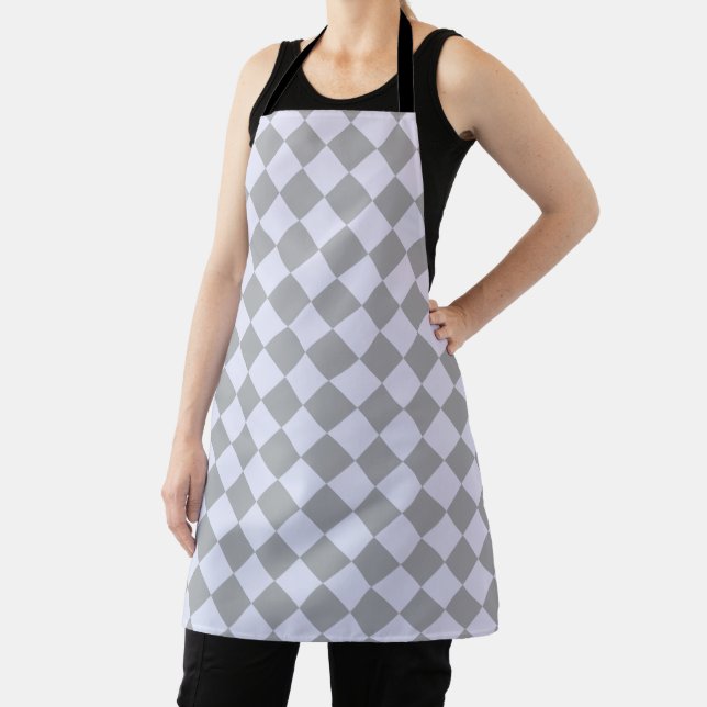 Diamond pattern in gray and lavender apron (Insitu)