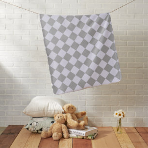 Diamond pattern in gray and lavender baby blanket