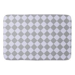 Diamond pattern in gray and lavender bath mat