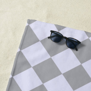 Diamond pattern in gray and lavender beach towel