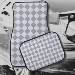 Diamond pattern in gray and lavender car floor mat