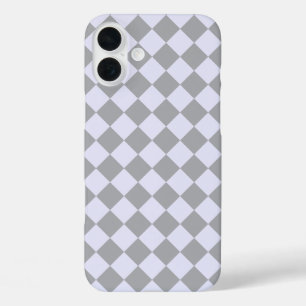 Diamond pattern in gray and lavender iPhone 16 plus case