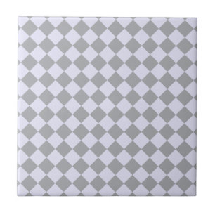 Diamond pattern in gray and lavender ceramic tile