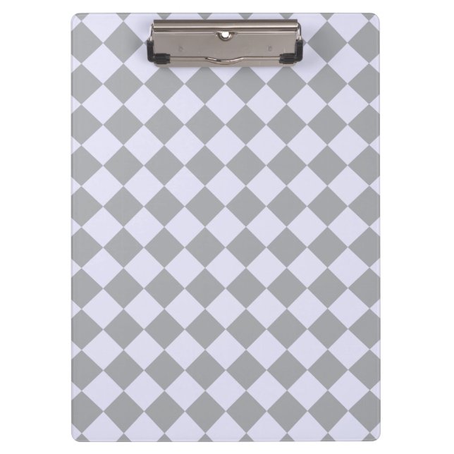 Diamond pattern in gray and lavender clipboard (Front)