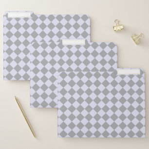 Diamond pattern in gray and lavender file folder