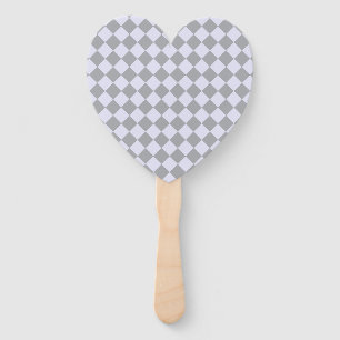 Diamond pattern in gray and lavender hand fan