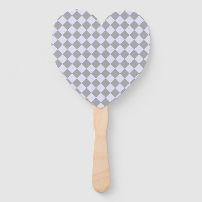 Diamond pattern in gray and lavender hand fan (Front)