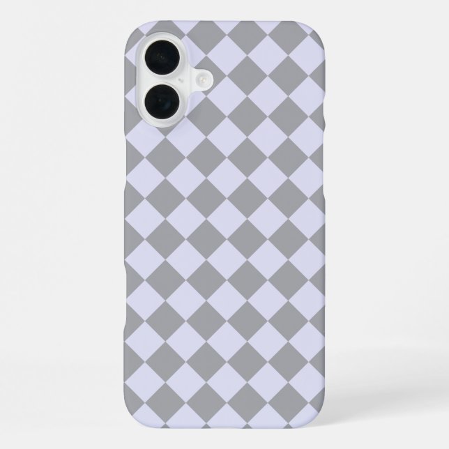 Diamond pattern in gray and lavender iphone case (Back)