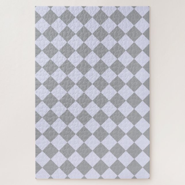 Diamond pattern in gray and lavender jigsaw puzzle (Vertical)