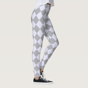 Diamond pattern in gray and lavender leggings