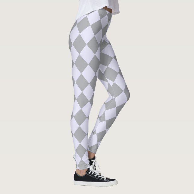 Diamond pattern in gray and lavender leggings (Right)