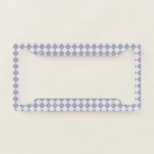 Diamond pattern in gray and lavender license plate frame